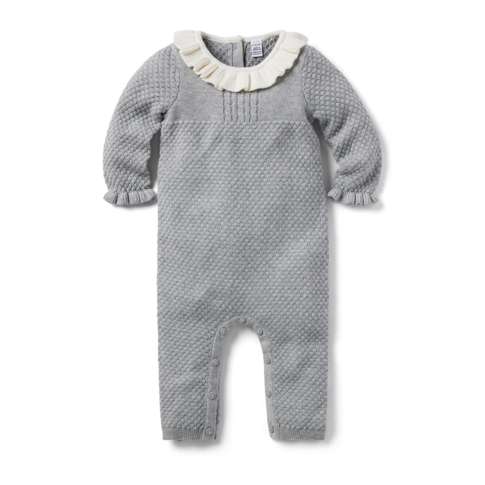 Janie and Jack BABY RUFFLE COLLAR SWEATER ONE-PIECE